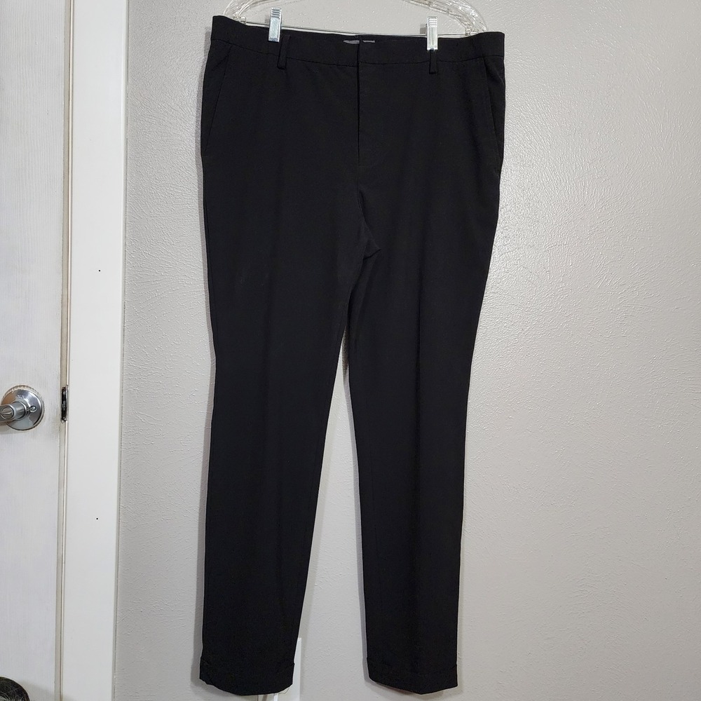 H&M Pants Black Slacks Men's Size 36 Slim Fit Ankle Length Stretch 29.5 Inseam